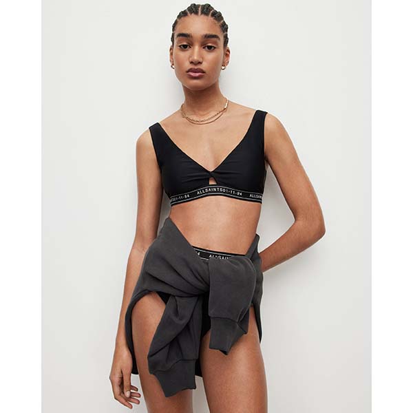 Allsaints Australia Womens Liza Bikini Top Black AU28-056